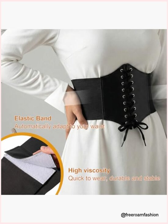 3 Piece Waist Corset Belt Set Renaissance Tied Elastic Belt Cosplay main image 7
